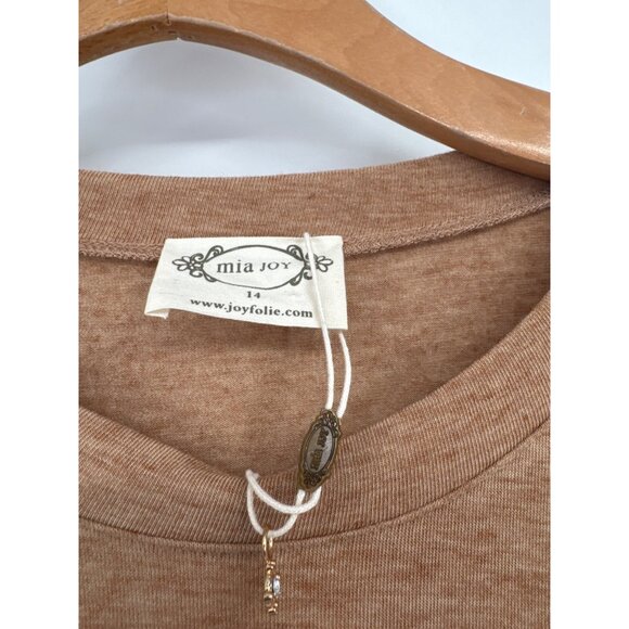 Mia Joy girls Brown T-Shirt peyton Dress Glitter Très Chic Text size 14 new - Picture 2 of 5